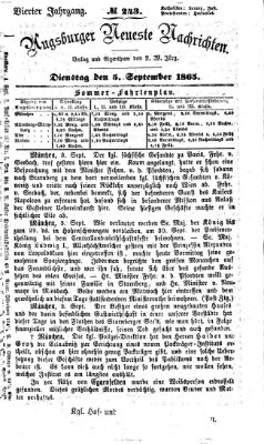 Augsburger neueste Nachrichten Dienstag 5. September 1865