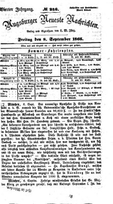 Augsburger neueste Nachrichten Freitag 8. September 1865