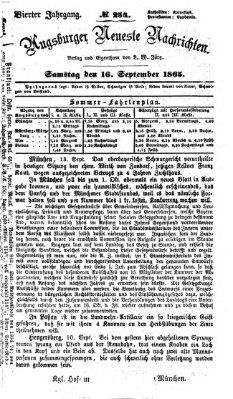 Augsburger neueste Nachrichten Samstag 16. September 1865