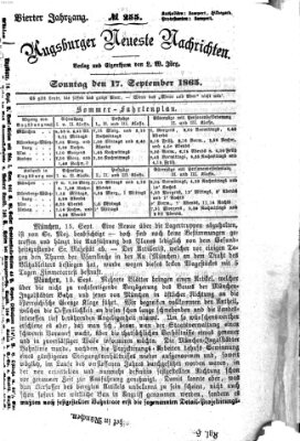 Augsburger neueste Nachrichten Sonntag 17. September 1865