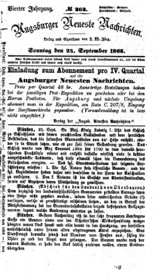 Augsburger neueste Nachrichten Sonntag 24. September 1865