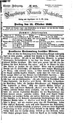 Augsburger neueste Nachrichten Freitag 13. Oktober 1865