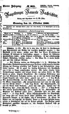 Augsburger neueste Nachrichten Sonntag 15. Oktober 1865