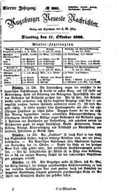 Augsburger neueste Nachrichten Dienstag 17. Oktober 1865