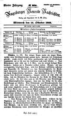 Augsburger neueste Nachrichten Mittwoch 18. Oktober 1865