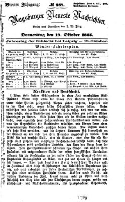Augsburger neueste Nachrichten Donnerstag 19. Oktober 1865