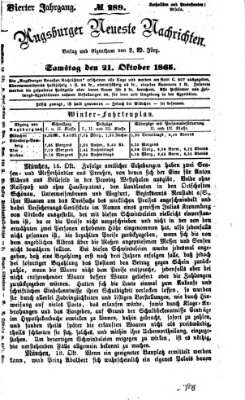 Augsburger neueste Nachrichten Samstag 21. Oktober 1865