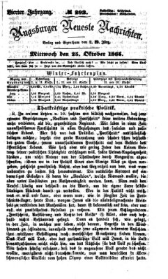 Augsburger neueste Nachrichten Mittwoch 25. Oktober 1865