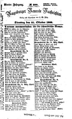 Augsburger neueste Nachrichten Dienstag 31. Oktober 1865