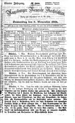 Augsburger neueste Nachrichten Donnerstag 9. November 1865