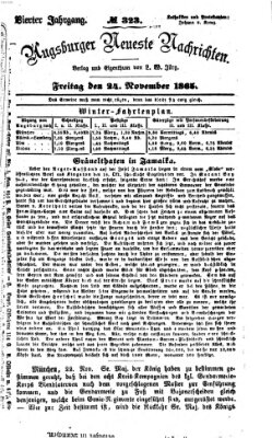 Augsburger neueste Nachrichten Freitag 24. November 1865