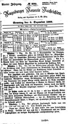 Augsburger neueste Nachrichten Sonntag 3. Dezember 1865