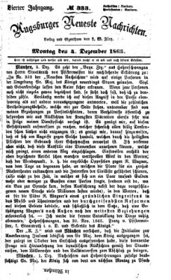 Augsburger neueste Nachrichten Montag 4. Dezember 1865