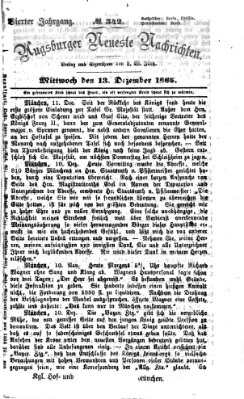 Augsburger neueste Nachrichten Mittwoch 13. Dezember 1865