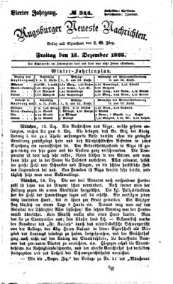 Augsburger neueste Nachrichten Freitag 15. Dezember 1865