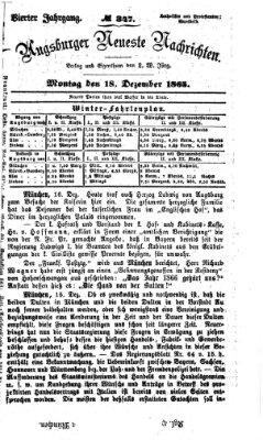 Augsburger neueste Nachrichten Montag 18. Dezember 1865