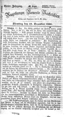 Augsburger neueste Nachrichten Dienstag 19. Dezember 1865