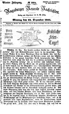 Augsburger neueste Nachrichten Montag 25. Dezember 1865