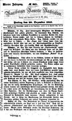 Augsburger neueste Nachrichten Freitag 29. Dezember 1865