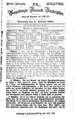 Augsburger neueste Nachrichten Samstag 6. Januar 1866