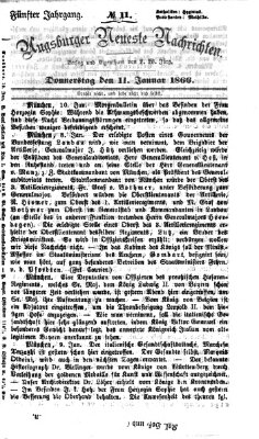 Augsburger neueste Nachrichten Donnerstag 11. Januar 1866