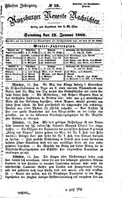 Augsburger neueste Nachrichten Samstag 13. Januar 1866