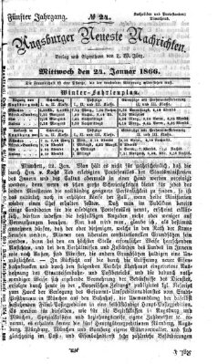 Augsburger neueste Nachrichten Mittwoch 24. Januar 1866