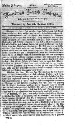 Augsburger neueste Nachrichten Donnerstag 25. Januar 1866