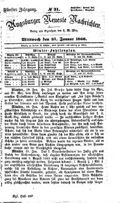 Augsburger neueste Nachrichten Mittwoch 31. Januar 1866