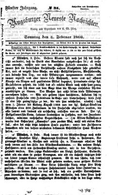 Augsburger neueste Nachrichten Sonntag 4. Februar 1866