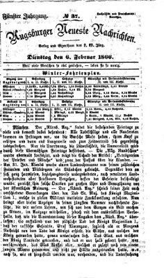 Augsburger neueste Nachrichten Dienstag 6. Februar 1866