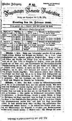 Augsburger neueste Nachrichten Samstag 10. Februar 1866