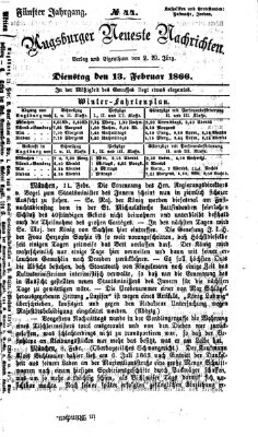 Augsburger neueste Nachrichten Dienstag 13. Februar 1866