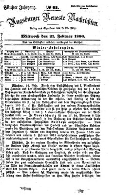 Augsburger neueste Nachrichten Mittwoch 21. Februar 1866