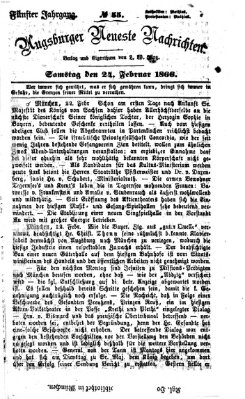 Augsburger neueste Nachrichten Samstag 24. Februar 1866