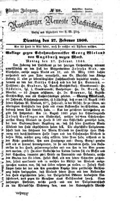 Augsburger neueste Nachrichten Dienstag 27. Februar 1866