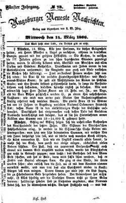 Augsburger neueste Nachrichten Mittwoch 14. März 1866