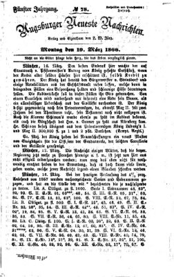 Augsburger neueste Nachrichten Montag 19. März 1866