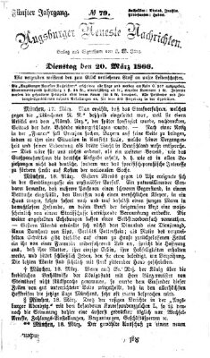 Augsburger neueste Nachrichten Dienstag 20. März 1866