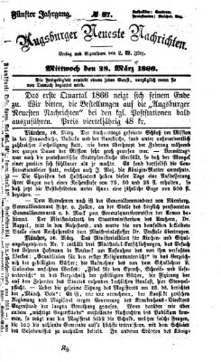 Augsburger neueste Nachrichten Mittwoch 28. März 1866