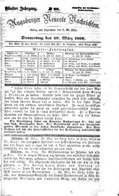 Augsburger neueste Nachrichten Donnerstag 29. März 1866