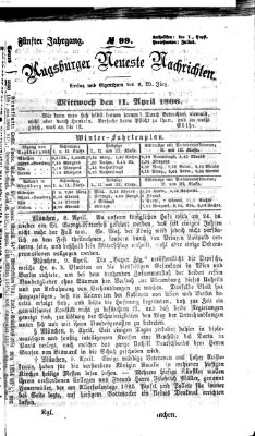 Augsburger neueste Nachrichten Mittwoch 11. April 1866