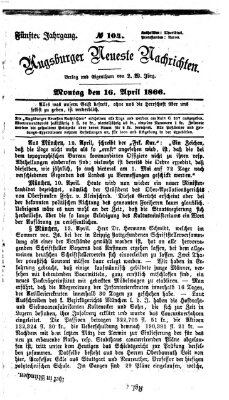 Augsburger neueste Nachrichten Montag 16. April 1866