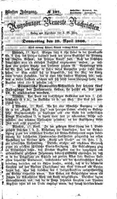 Augsburger neueste Nachrichten Donnerstag 19. April 1866