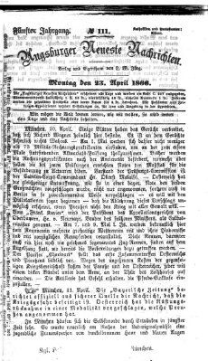 Augsburger neueste Nachrichten Montag 23. April 1866