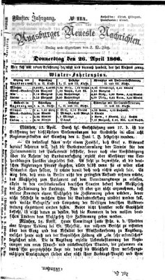 Augsburger neueste Nachrichten Donnerstag 26. April 1866