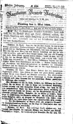 Augsburger neueste Nachrichten Dienstag 1. Mai 1866