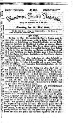 Augsburger neueste Nachrichten Samstag 19. Mai 1866