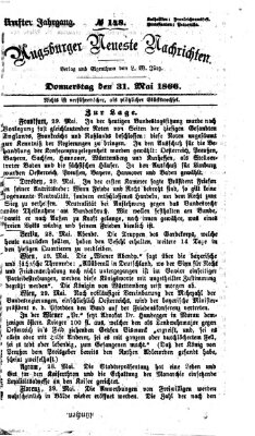 Augsburger neueste Nachrichten Donnerstag 31. Mai 1866