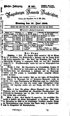 Augsburger neueste Nachrichten Sonntag 10. Juni 1866